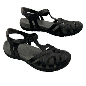 Baretraps Feena NEW Womens 7.5M Black Sandals Strappy Slingback Adj Strap Hiking